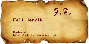 Fell Henrik névjegykártya
